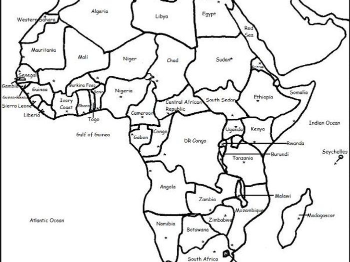 Africa - Continent - Printable handouts with map and checklist of nations photograph about Printable Africa Map known as Africa - Continent - Printable handouts with map and record of nations
